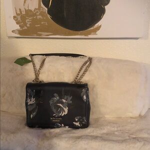 Kate Spade Mini Emelyn  Black Blue and White Floral Crossbody Bag